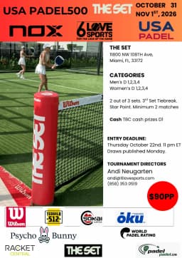 USA PADEL 500 6 LOVE SPORTS AT THE SET PADEL CLUB